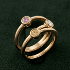 18ct White Gold Shooting Stars Colored Lab Diamond Ring (2 Ct. Tw.) color product image one