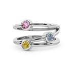 18ct White Gold Shooting Stars Colored Lab Diamond Ring (2 Ct. Tw.) side right image one