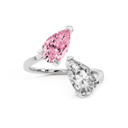 Platinum Break of Dawn Colored Lab Diamond Ring (2 Ct. Tw.) left