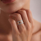 9ct Yellow Gold Unfading Love Couple Rings (1/4 Ct. Tw.) her model