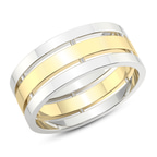 9ct Yellow Gold Unfading Love Couple Rings (1/4 Ct. Tw.) top