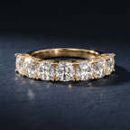 9ct Yellow Gold Belen Cushion Lab Diamond Anniversary Band (3 Ct. Tw.) color product image one