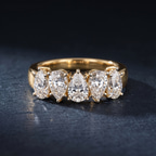 14kt Yellow Gold Blakely Pear Lab Diamond Anniversary Band (1/2 Ct. Tw.) color product image one