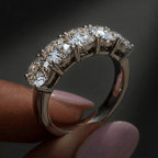 14kt Yellow Gold Cassia Cushion Lab Diamond Anniversary Band (3 Ct. Tw.) model image two