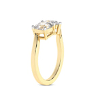 14kt Yellow Gold Cecelia Two Stone Cushion and Pear Toi et Moi Lab Grown Diamond Ring (1 Ct. Tw.) left