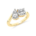 14kt Yellow Gold Cecelia Two Stone Cushion and Pear Toi et Moi Lab Grown Diamond Ring (1 Ct. Tw.) right
