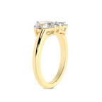 10kt Yellow Gold Rebeca Two Stone Emerald and Pear Toi et Moi Lab Grown Diamond Ring (4 Ct. Tw.) left