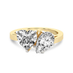 10kt Yellow Gold Meg Two Stone Pear and Heart Toi et Moi Lab Grown Diamond Ring (1 Ct. Tw.) front image