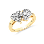 10kt Yellow Gold Meg Two Stone Pear and Heart Toi et Moi Lab Grown Diamond Ring (1 Ct. Tw.) side right image one