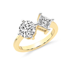 10kt Yellow Gold Luisa Two Stone Round and Princess Toi et Moi Lab Grown Diamond Ring (1 Ct. Tw.) right