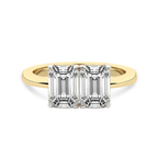 14kt Yellow Gold Itzel Two Stone with Both Emeralds Toi Et Moi Lab Grown Diamond Ring (4 Ct. Tw.) front image