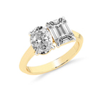 10kt Yellow Gold Trianna Two Stone Oval and Emerald Toi Et Moi Lab Grown Diamond Ring (2 Ct. Tw.) right