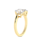 9ct Yellow Gold Lola Two Stone Heart and Emerald Toi Et Moi Lab Grown Diamond Ring (1 Ct. Tw.) left