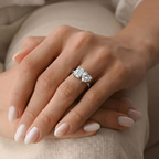 9ct Yellow Gold Lola Two Stone Heart and Emerald Toi Et Moi Lab Grown Diamond Ring (1 Ct. Tw.) model