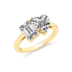 9ct Yellow Gold Lola Two Stone Heart and Emerald Toi Et Moi Lab Grown Diamond Ring (1 Ct. Tw.) right