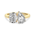 9ct Yellow Gold Violeta Two Stone Oval and Pear Toi Et Moi Lab Grown Diamond Ring (3 Ct. Tw.) front image
