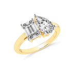 10kt Yellow Gold Atana Two Stone Emerald and Pear Toi Et Moi Lab Grown Diamond Ring (2 Ct. Tw.) right