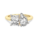 14kt Yellow Gold Malena Two Stone Radiant and Pear Toi Et Moi Lab Grown Diamond Ring (1 Ct. Tw.) front image