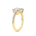 9ct Yellow Gold Vega Two Stone Emerald and Heart Toi Et Moi Lab Grown Diamond Ring (5 Ct. Tw.) left