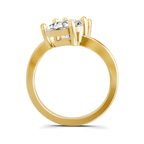 10kt Yellow Gold Lucia Two Stone Cushion and Pear Toi et Moi Lab Grown Diamond Ring (1 Ct. Tw.) right