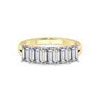 9ct Yellow Gold Thalia Emerald Lab Diamond Anniversary Band (1 Ct. Tw.) front image
