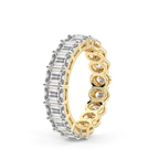 10kt Yellow Gold Jayla Emerald & Oval Lab Diamond Eternity Ring (7 Ct. Tw.) left