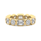 10kt Yellow Gold Carmen Emerald & Round Bezel Lab Diamond Eternity Ring (5 Ct. Tw.) front image