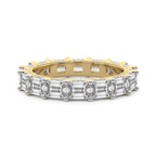 14kt Yellow Gold Sol Emerald Milgrain Lab Diamond Eternity Ring (4 Ct. Tw.) front image