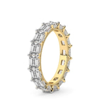 14kt Yellow Gold Sol Emerald Milgrain Lab Diamond Eternity Ring (4 Ct. Tw.) left