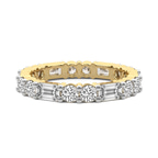 10kt Yellow Gold Emory Emerald & Round Lab Diamond Eternity Ring (3 Ct. Tw.) front image