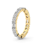 10kt Yellow Gold Emory Emerald & Round Lab Diamond Eternity Ring (3 Ct. Tw.) left
