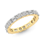 10kt Yellow Gold Emory Emerald & Round Lab Diamond Eternity Ring (3 Ct. Tw.) right