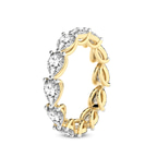 9ct Yellow Gold Lily Pear Lab Diamond Eternity Ring (2 Ct. Tw.) left