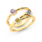 10kt Yellow Gold Shooting Stars Colored Lab Diamond Ring (2 Ct. Tw.) front image