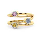 10kt Yellow Gold Shooting Stars Colored Lab Diamond Ring (2 Ct. Tw.) side right image one