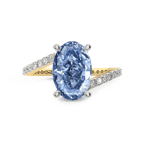 18ct Yellow Gold Skyborne Colored Lab Diamond Ring (3 Ct. Tw.) left