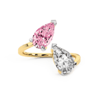 9ct Yellow Gold Break of Dawn Colored Lab Diamond Ring (2 Ct. Tw.) left