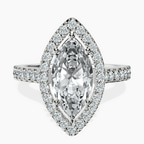 Platinum Rising Sun Halo Lab Diamond Ring front image
