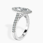 Platinum Rising Sun Halo Lab Diamond Ring standing product image one