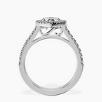 Platinum Rising Sun Halo Lab Diamond Ring side right image one