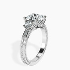2.80 ct. princess Valencia Vinatge Ring in 14kt white gold standing product image one
