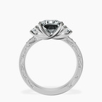 2.80 ct. princess Valencia Vinatge Ring in 14kt white gold side right image one