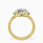 10kt Yellow Gold Valencia Three Stone Vintage Lab Diamond Ring side right image one