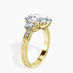 10kt Yellow Gold Valencia Three Stone Vintage Lab Diamond Ring standing product image one