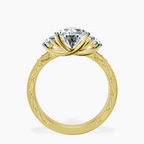 10kt Yellow Gold Valencia Three Stone Vintage Lab Diamond Ring side right image one