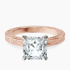 18kt Rose Gold Ivory Vintage Solitaire Lab Diamond Ring front image