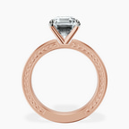 18kt Rose Gold Ivory Vintage Solitaire Lab Diamond Ring side right image one