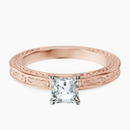 18kt Rose Gold Ivory Vintage Solitaire Lab Diamond Ring front image