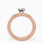 18kt Rose Gold Ivory Vintage Solitaire Lab Diamond Ring side right image one