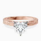 18kt Rose Gold Ivory Vintage Solitaire Lab Diamond Ring front image